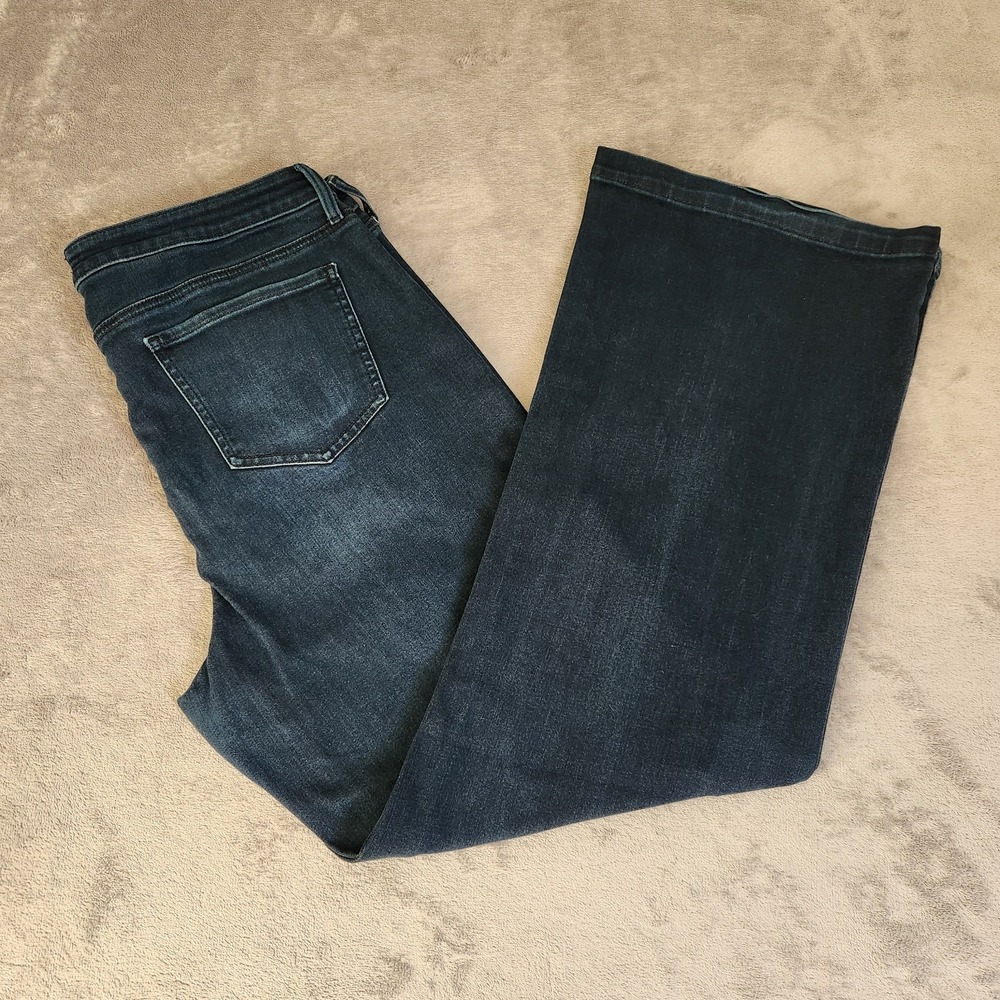 NYDJ Lift Tuck Technology Wide Leg Jeans Dark Wash Rapture Size 16 Slimming